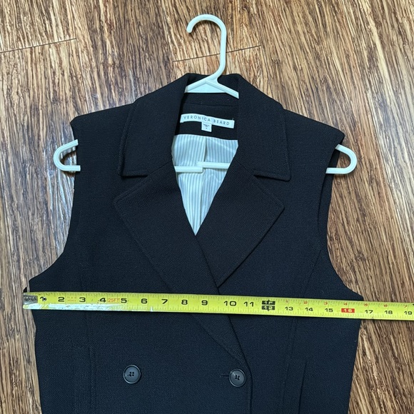 Veronica Beard black cotton oversized double breasted sleeveless vest size 4 - Picture 13 of 16